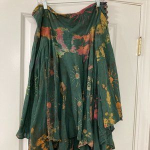 Green & Pink Tie-Dye Skirt One Size (Fits s-m)